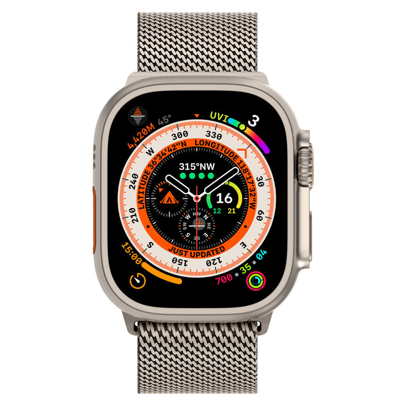 クラシックなミラネーゼスタイルのループクロージャー付きApple Watchオーロラメッシュバンド