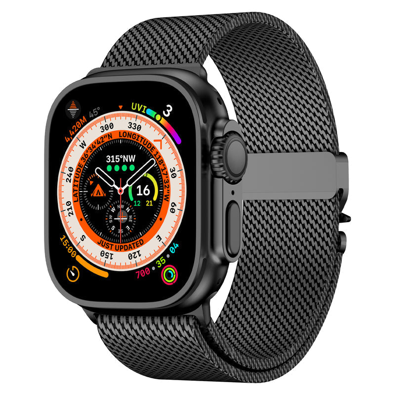 クラシックなミラネーゼスタイルのループクロージャー付きApple Watchオーロラメッシュバンド