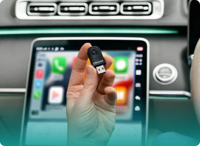 Mini bezdrátový adaptér do auta pro připojení CarPlay a Android Auto