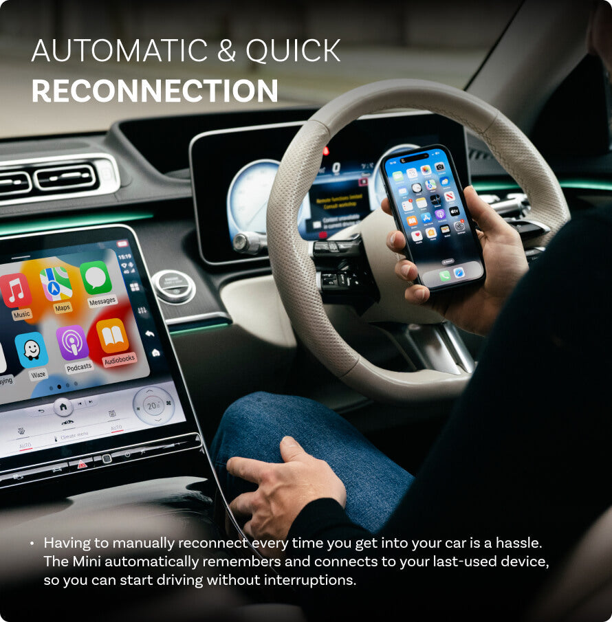 Mini bezdrátový adaptér do auta pro připojení CarPlay a Android Auto