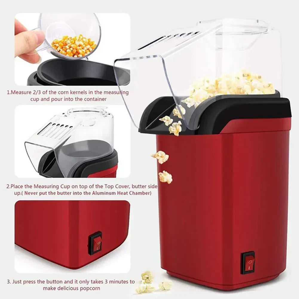 CrispPop Mini Popcorn -kone Nopea Kotikäyttöön Terveelliseen Välipalaan