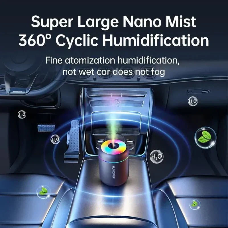 Humidificador USB compacto LumaMist mini 180 ml con iluminación LED para escritorio