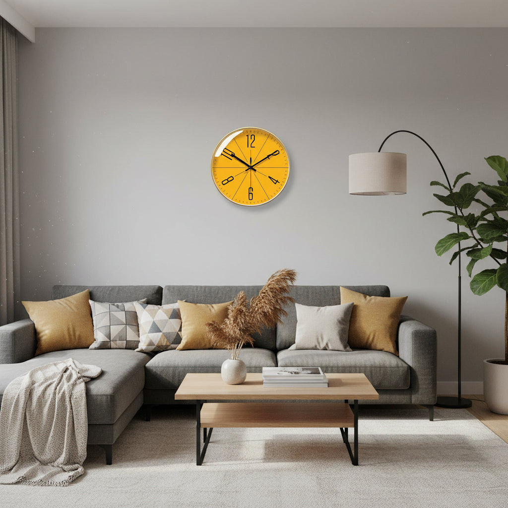 NordicTick Black Minimalist Wall Clock With Quartz Movement For Modern Interiors