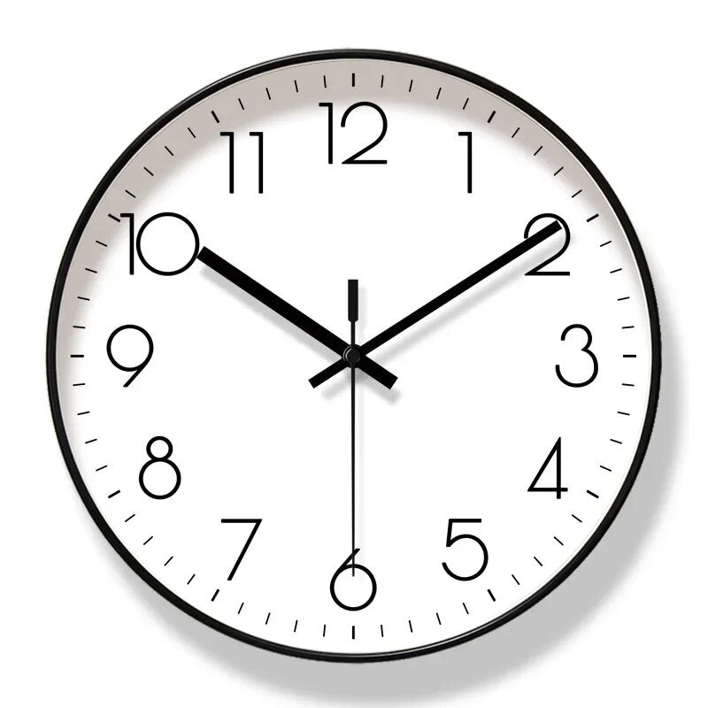 NordicTick Black Minimalist Wall Clock With Quartz Movement For Modern Interiors