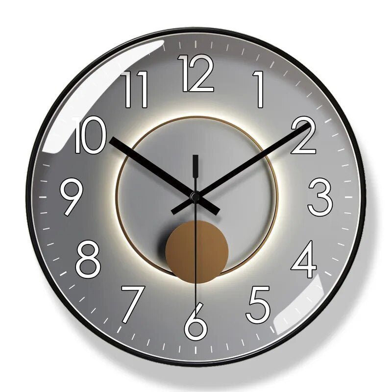 NordicTick Black Minimalist Wall Clock With Quartz Movement For Modern Interiors