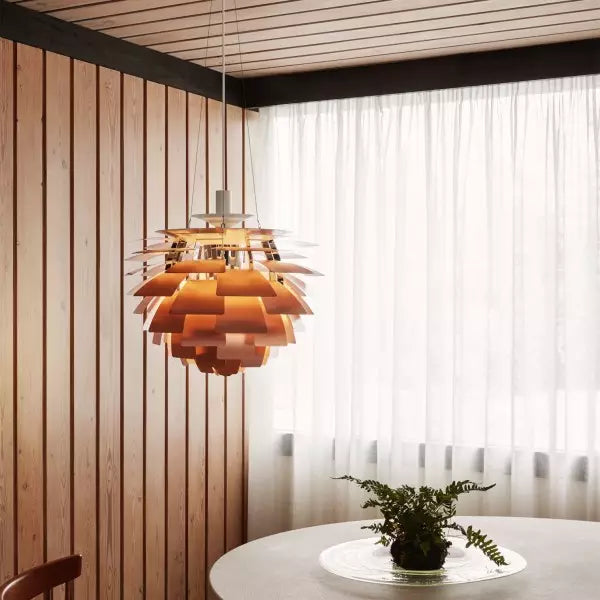 Lyra Artichoke Aluminum Brass Pendant Light LED Sculpture