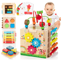 Mindful Blocks Montessori 8v1 dřevěný vzdělávací kostka pro batolata