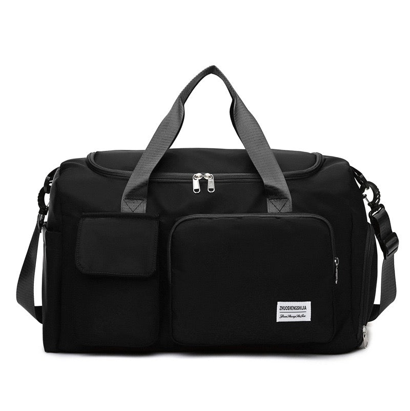 Bolsa de viaje versátil para gimnasio con múltiples bolsillos y compartimento para zapatos