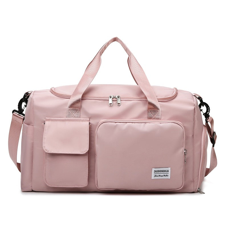 Bolsa de viaje versátil para gimnasio con múltiples bolsillos y compartimento para zapatos