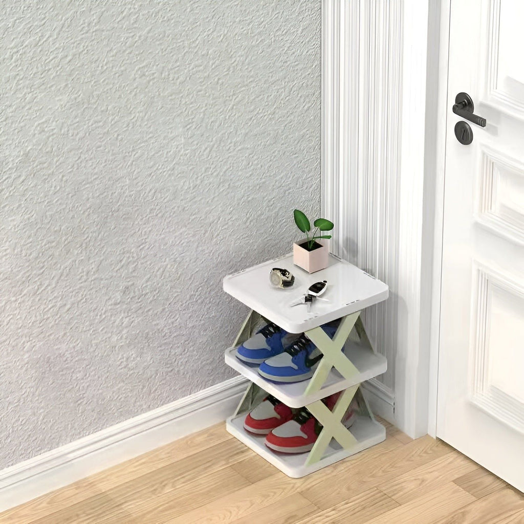 Składany organizer na buty FlexiStack do małych przestrzeni