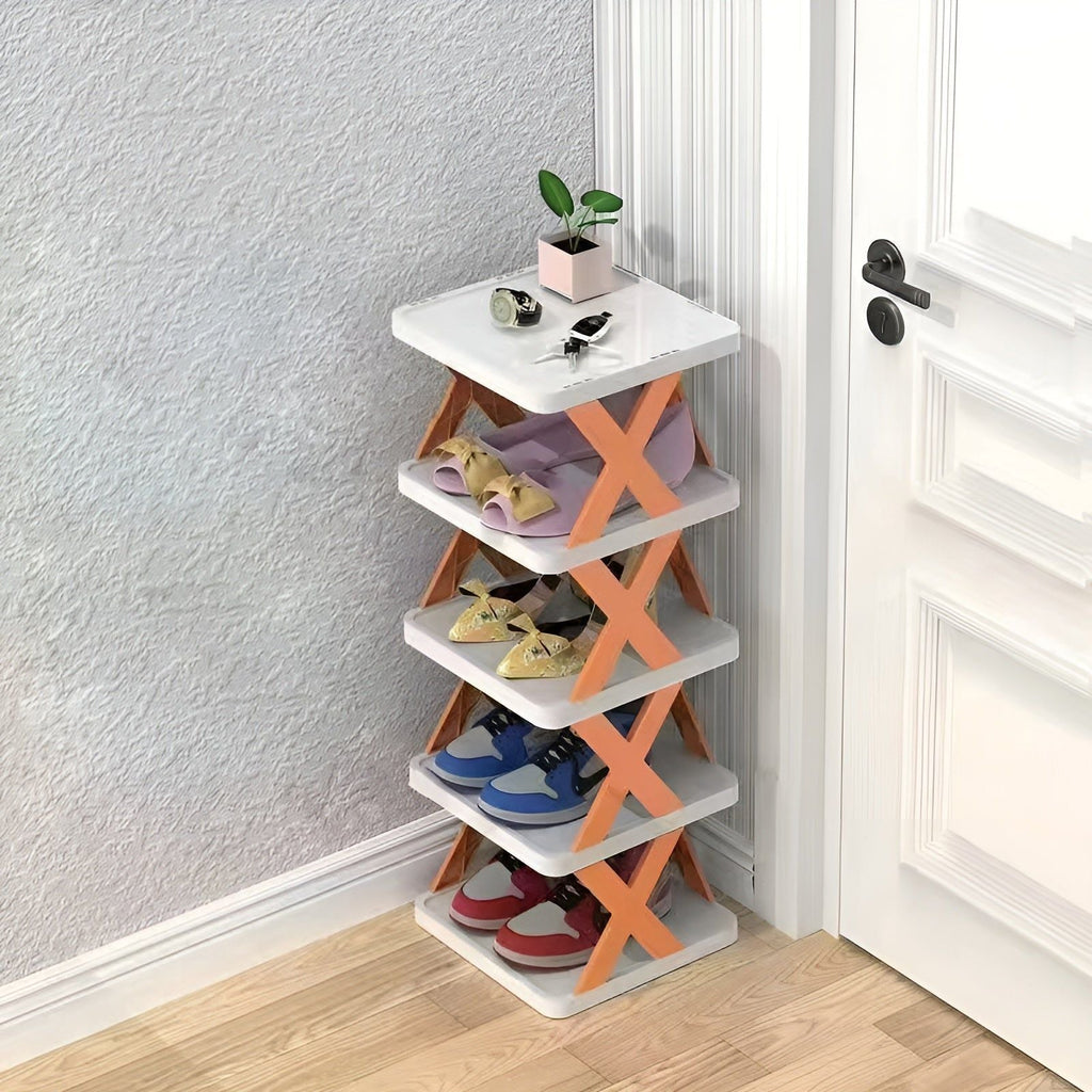 Składany organizer na buty FlexiStack do małych przestrzeni