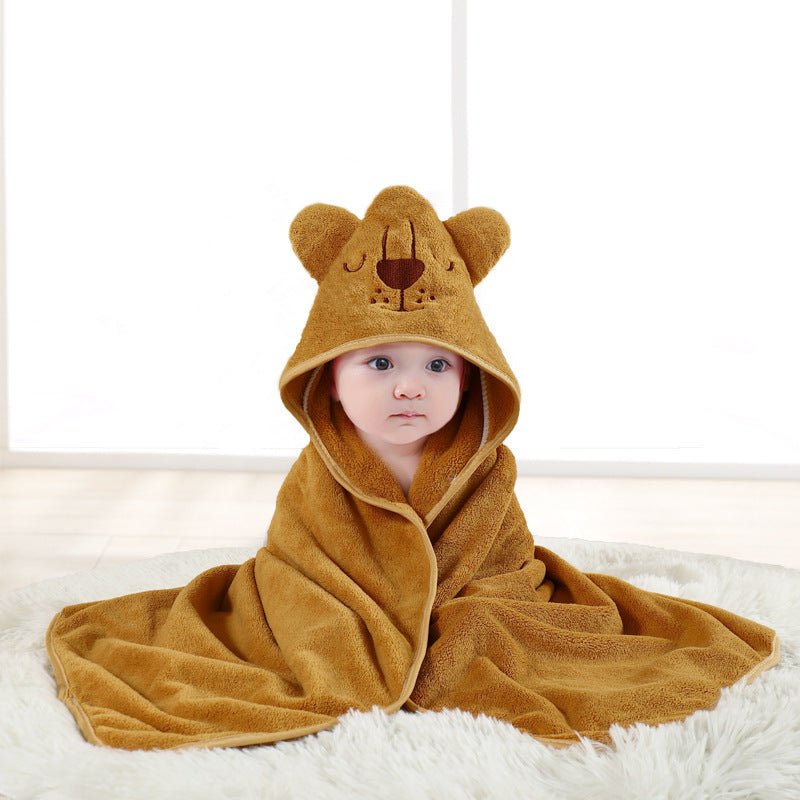 SnuggleNest Flauschiges Baby-Badetuch mit Kapuze für sanftes Trocknen und kuschelige Umarmungen