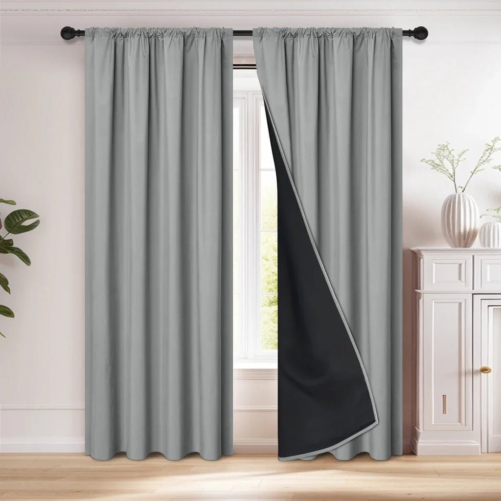 Tenda Oscurante Elegante Nocturne Nera per Soggiorno, Blocca la Luce
