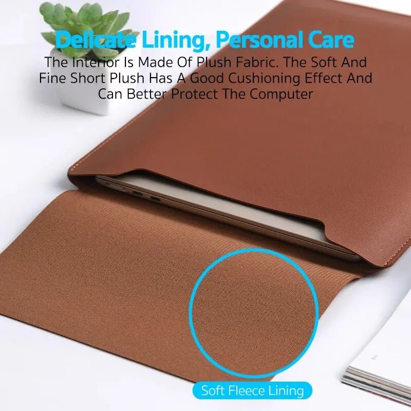 ApexGuard PU Laptophoes met Pluche Binnenkant voor Professionals Stijlvolle Bescherming