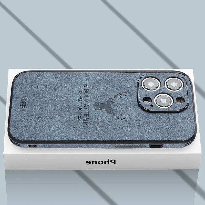 Funda para teléfono de cuero genuino con protección a prueba de golpes, delgada y estilizada