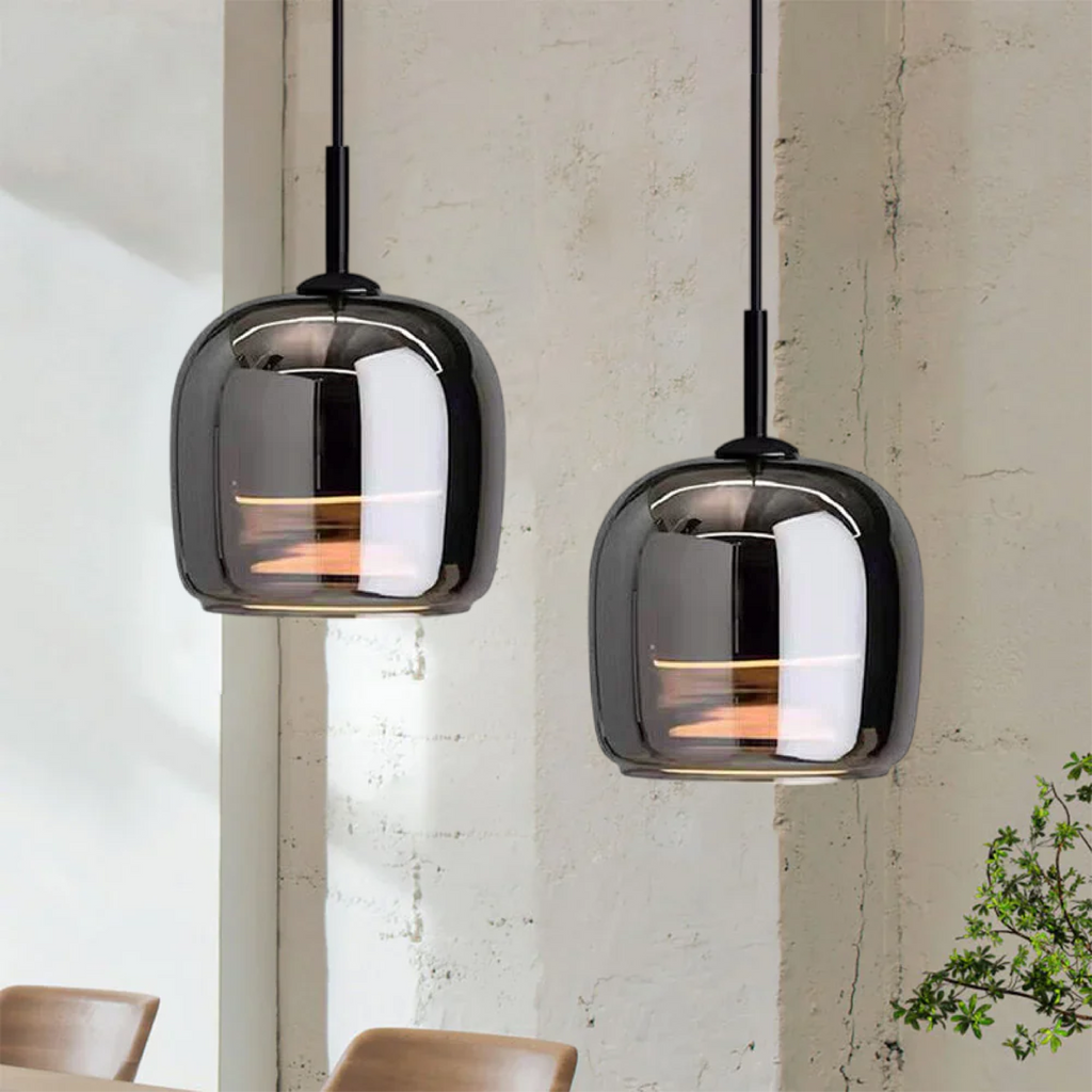 Nordic Pendant Light in Black Glass for Kitchen Island and Dining Room