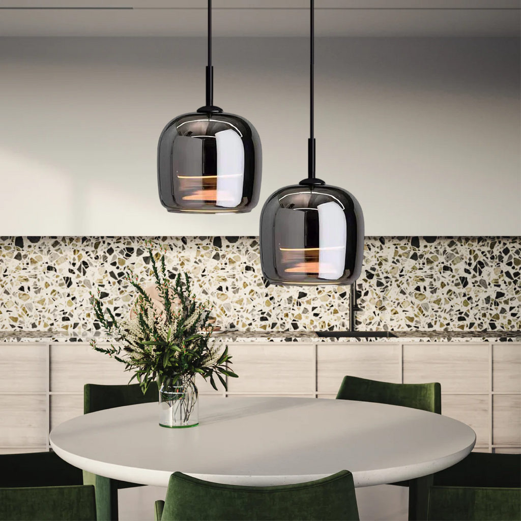 Nordic Pendant Light in Black Glass for Kitchen Island and Dining Room