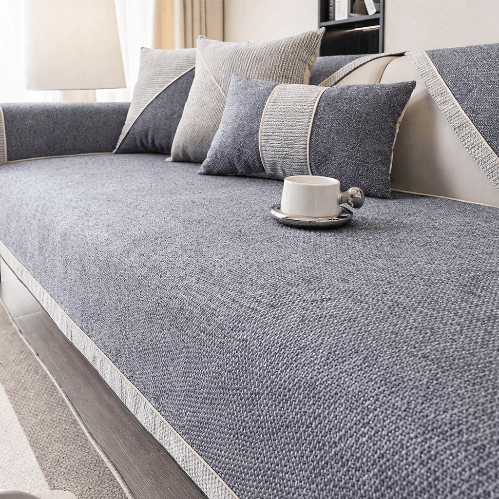 Naturweft Cotton Linen Throw Blanket For Sofa With Non-Slip Backing