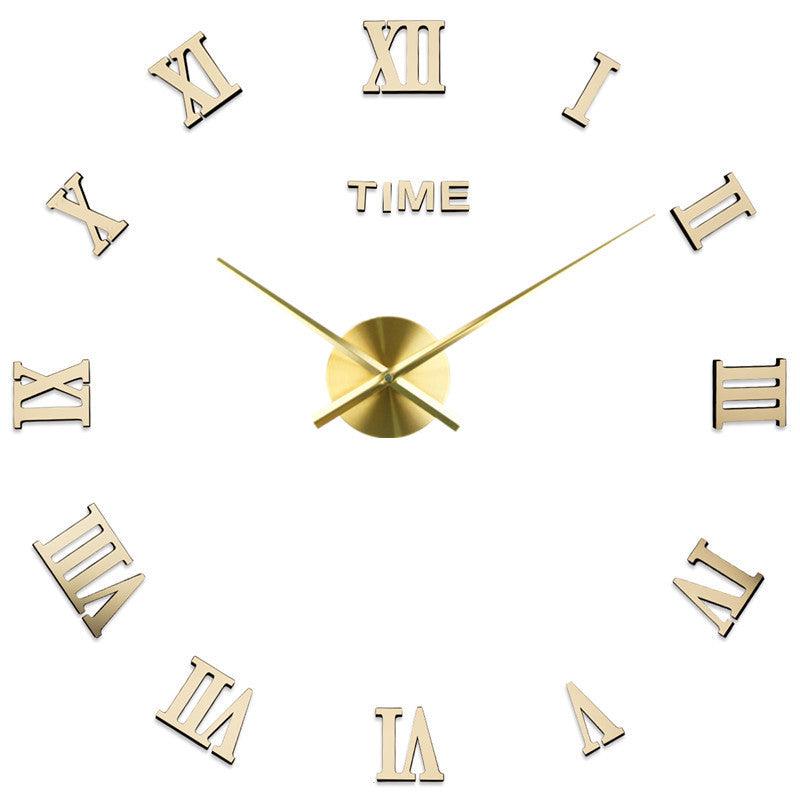 Modern Wall Clock Featuring Roman Numerals In Silver Mirror Finish For Modern Interiors