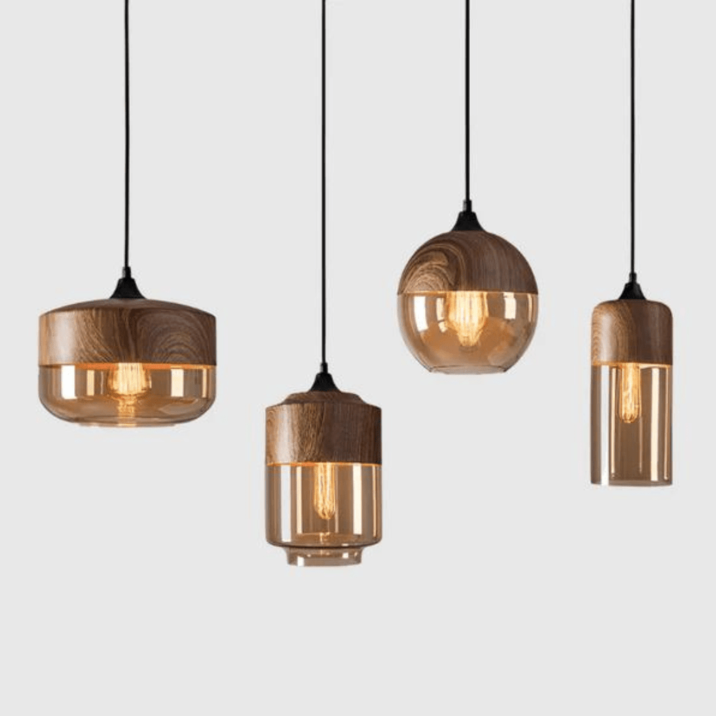 Lámpara de techo de madera nórdica SkandiGlow para iluminación contemporánea del hogar