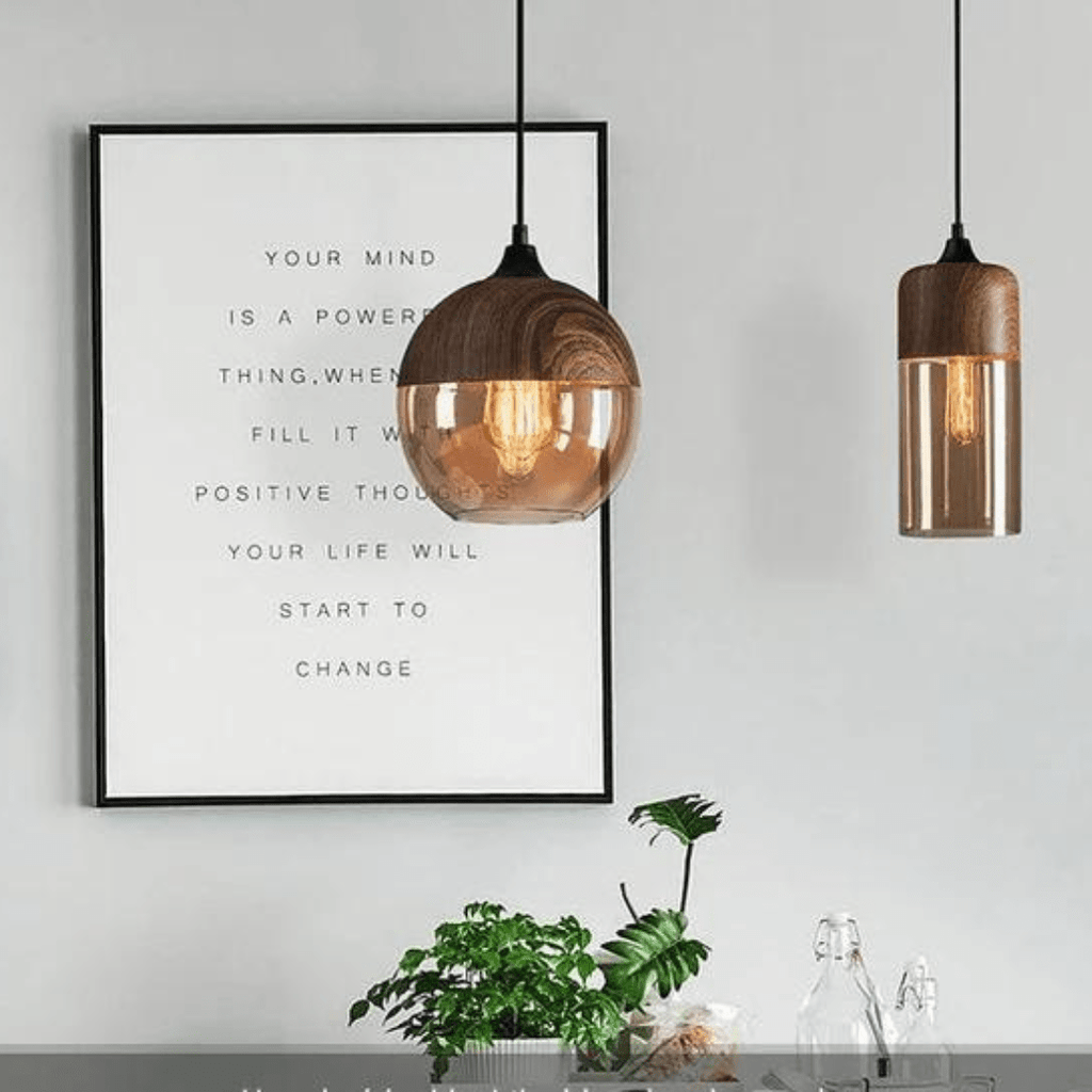 Lámpara de techo de madera nórdica SkandiGlow para iluminación contemporánea del hogar