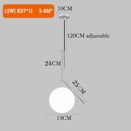 LumaOrbs Glass Ball Pendant Lights For Table Decor