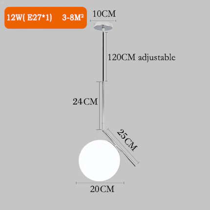 LumaOrbs Glass Ball Pendant Lights For Table Decor