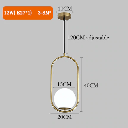 LumaOrbs Glass Ball Pendant Lights For Table Decor