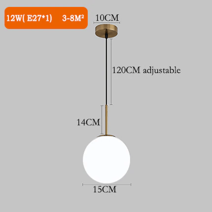 LumaOrbs Glass Ball Pendant Lights For Table Decor