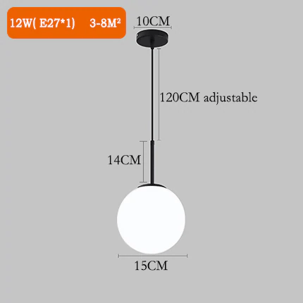 LumaOrbs Glass Ball Pendant Lights For Table Decor