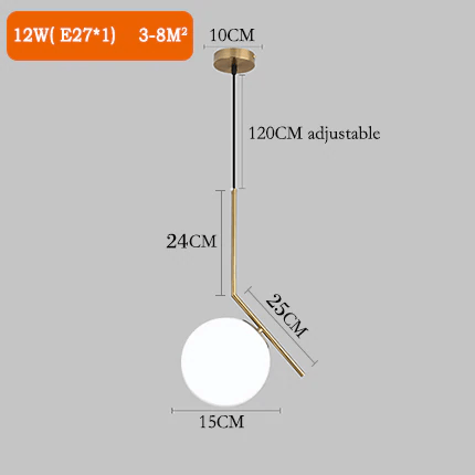 LumaOrbs Glass Ball Pendant Lights For Table Decor