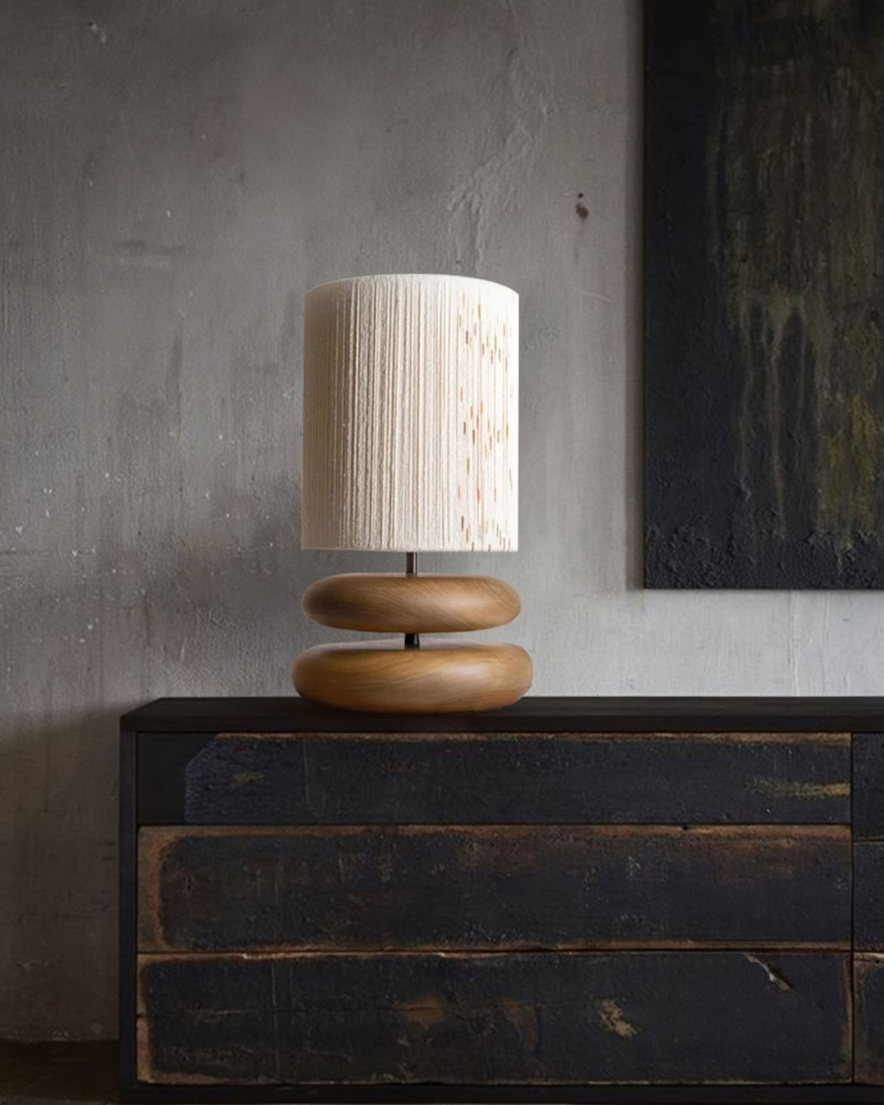 Lámpara de Mesa Solmere Tranquil de Madera con Compatibilidad LED y Eficiencia Energética