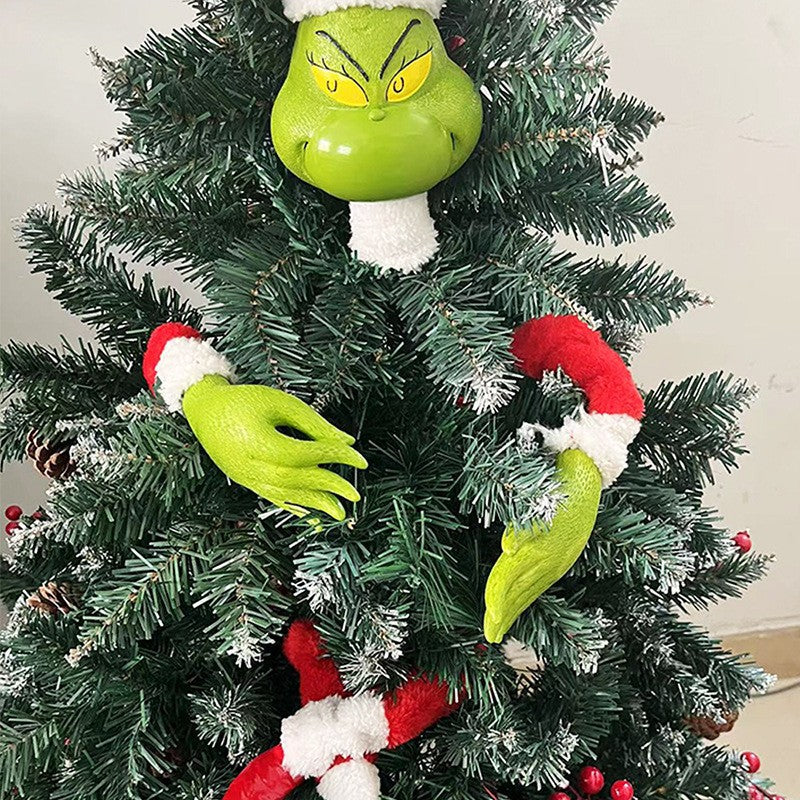 Grinch juletræsdekoration sæt med fem dele til festlig juleudsmykning