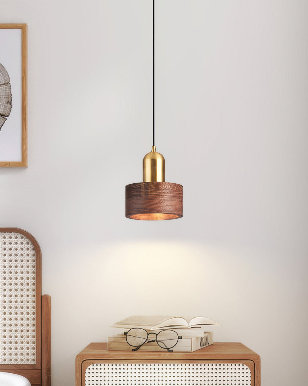 Lámpara Colgante Cilíndrica Keiko Inspirada en Japón, Luminaria Minimalista de Techo
