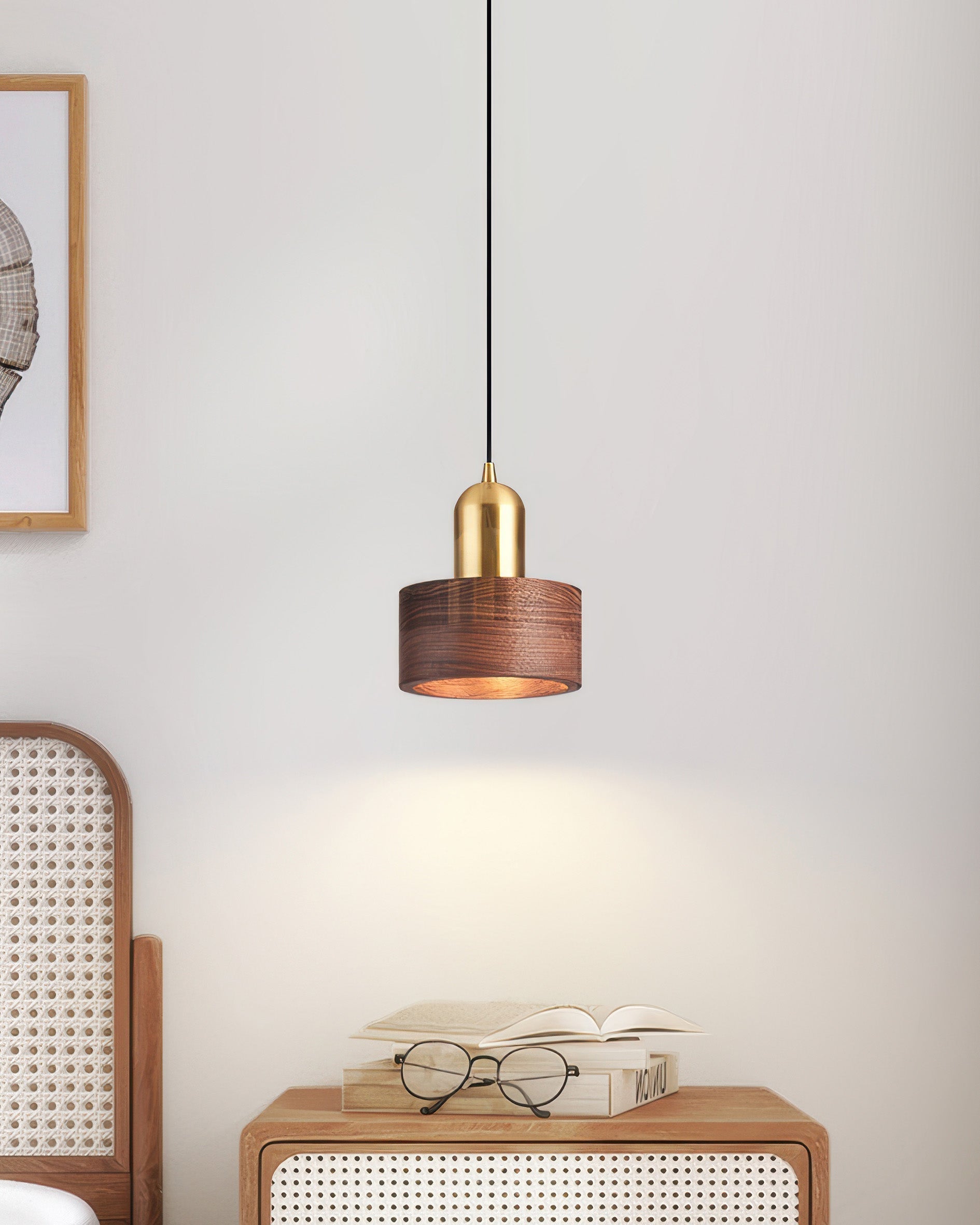Lámpara Colgante Cilíndrica Keiko Inspirada en Japón, Luminaria Minimalista de Techo