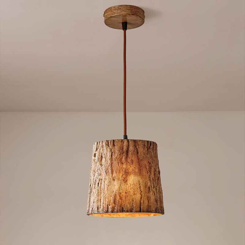 Zielona lampa wisząca w kształcie pnia drzewa do jadalni i kuchni