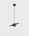Vellara Walnuss- und Messing-Pendelleuchte im Mid-Century-Modern-Stil
