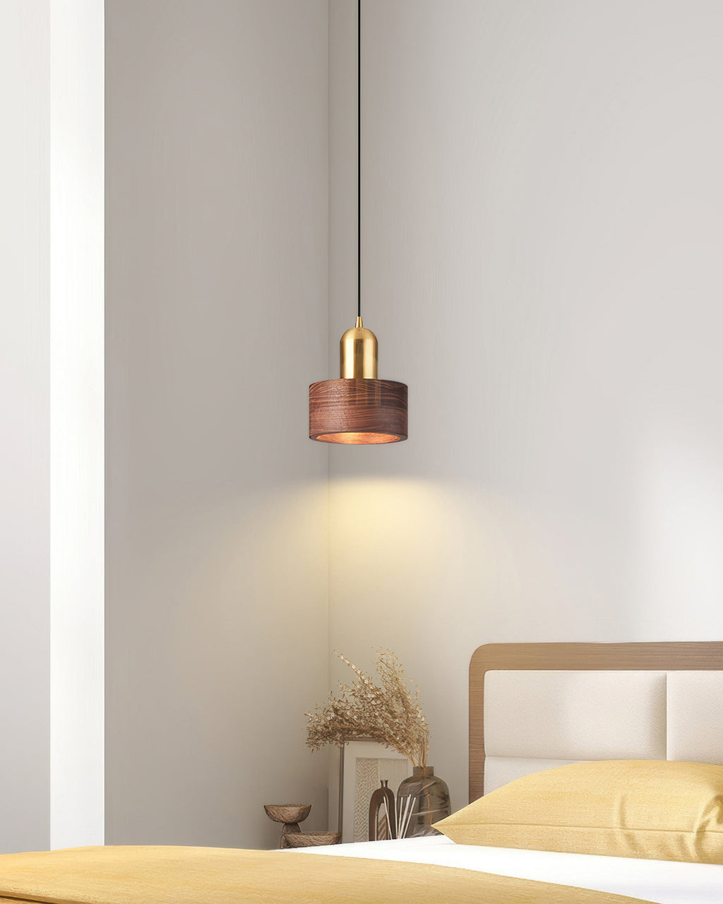 Lámpara Colgante Cilíndrica Keiko Inspirada en Japón, Luminaria Minimalista de Techo