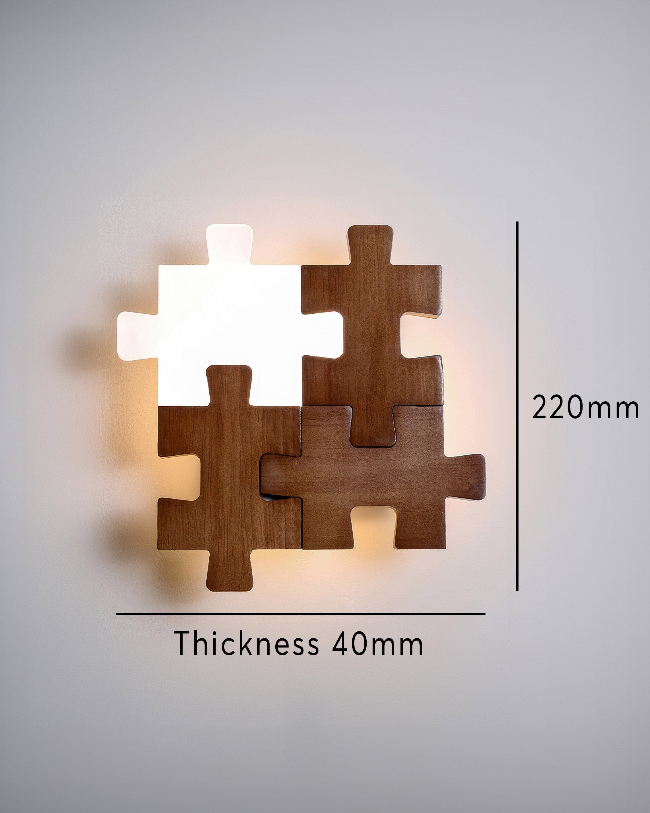 Aplique de pared LED NovaPuzzle de rompecabezas de madera en estilo minimalista nórdico