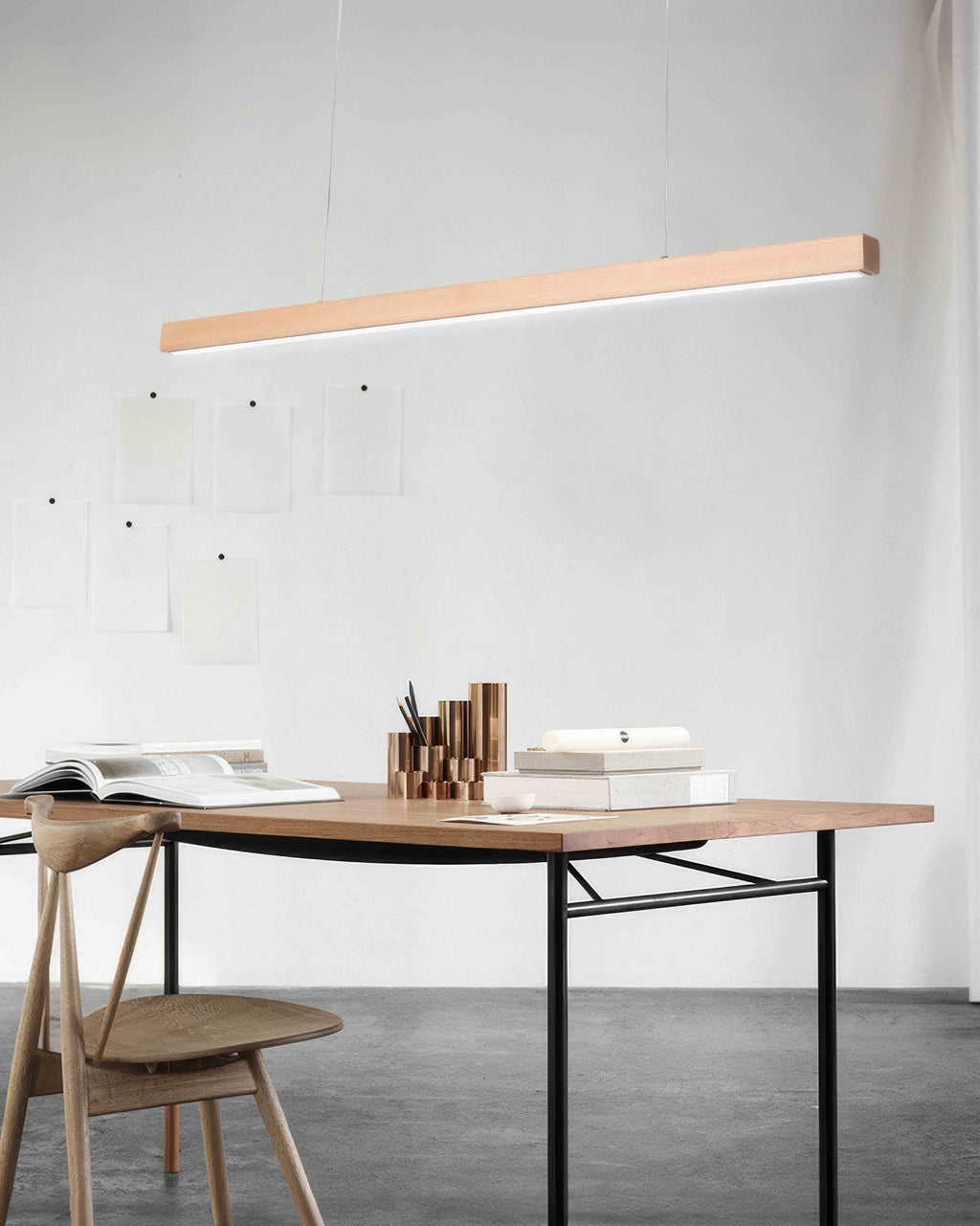 Caelum Walnut Minimalist Pendant Light | French Medieval Charm For Homes