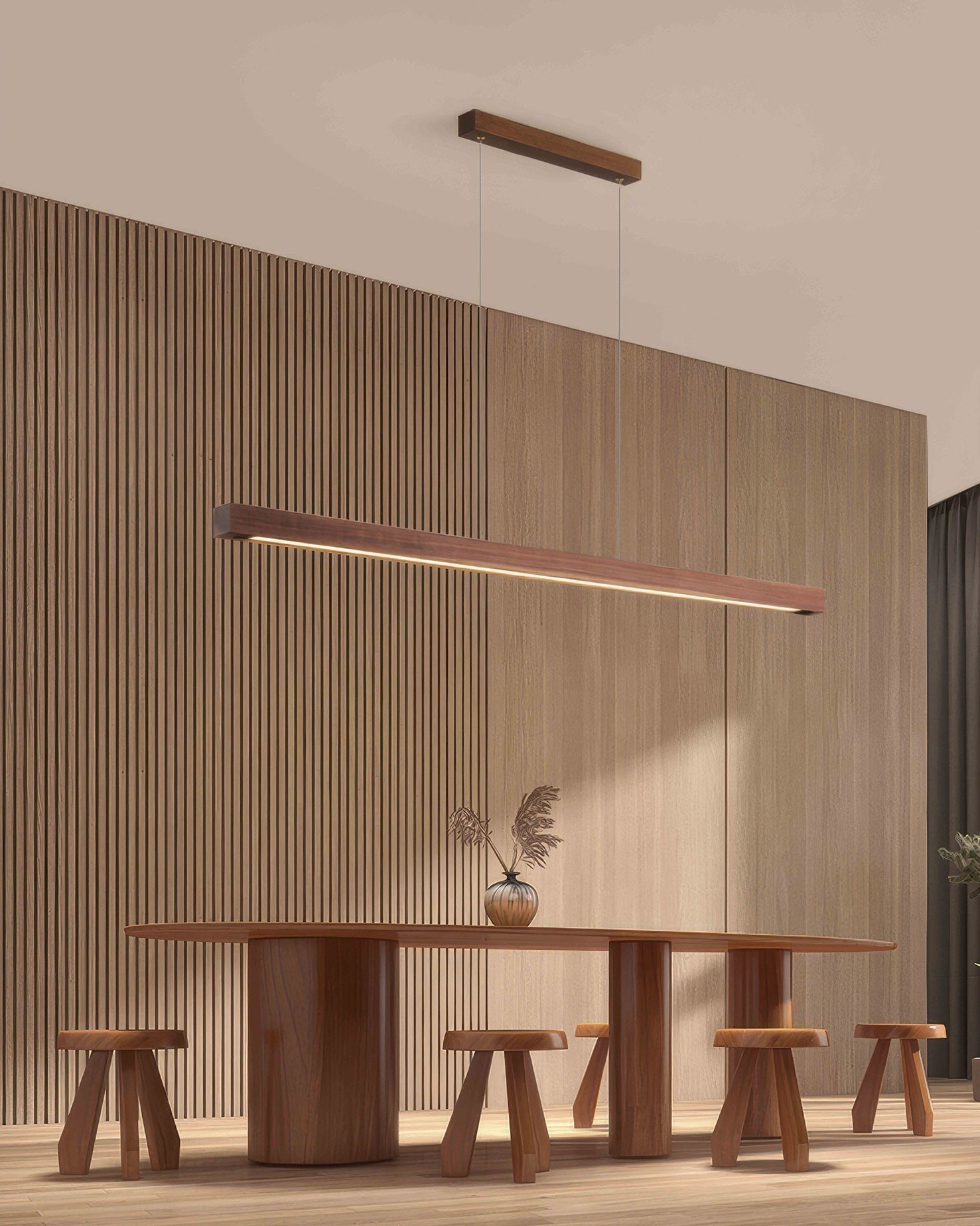 Caelum Walnut Minimalist Pendant Light | French Medieval Charm For Homes