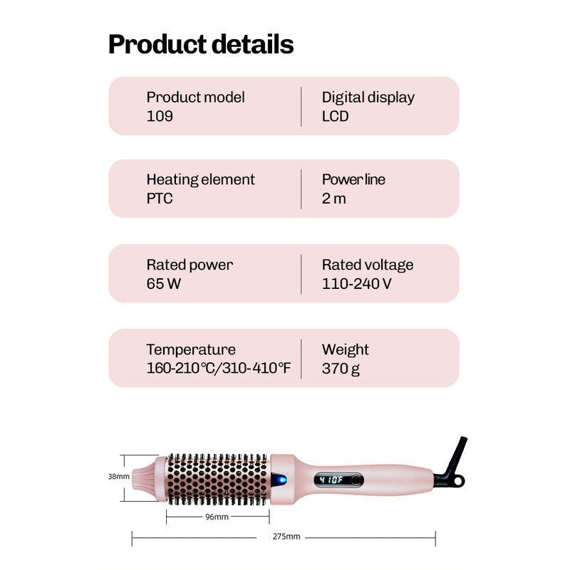 StyleFusion 1.5-Inch Ionic Thermal Round Brush Heated, 6 Temperature Settings