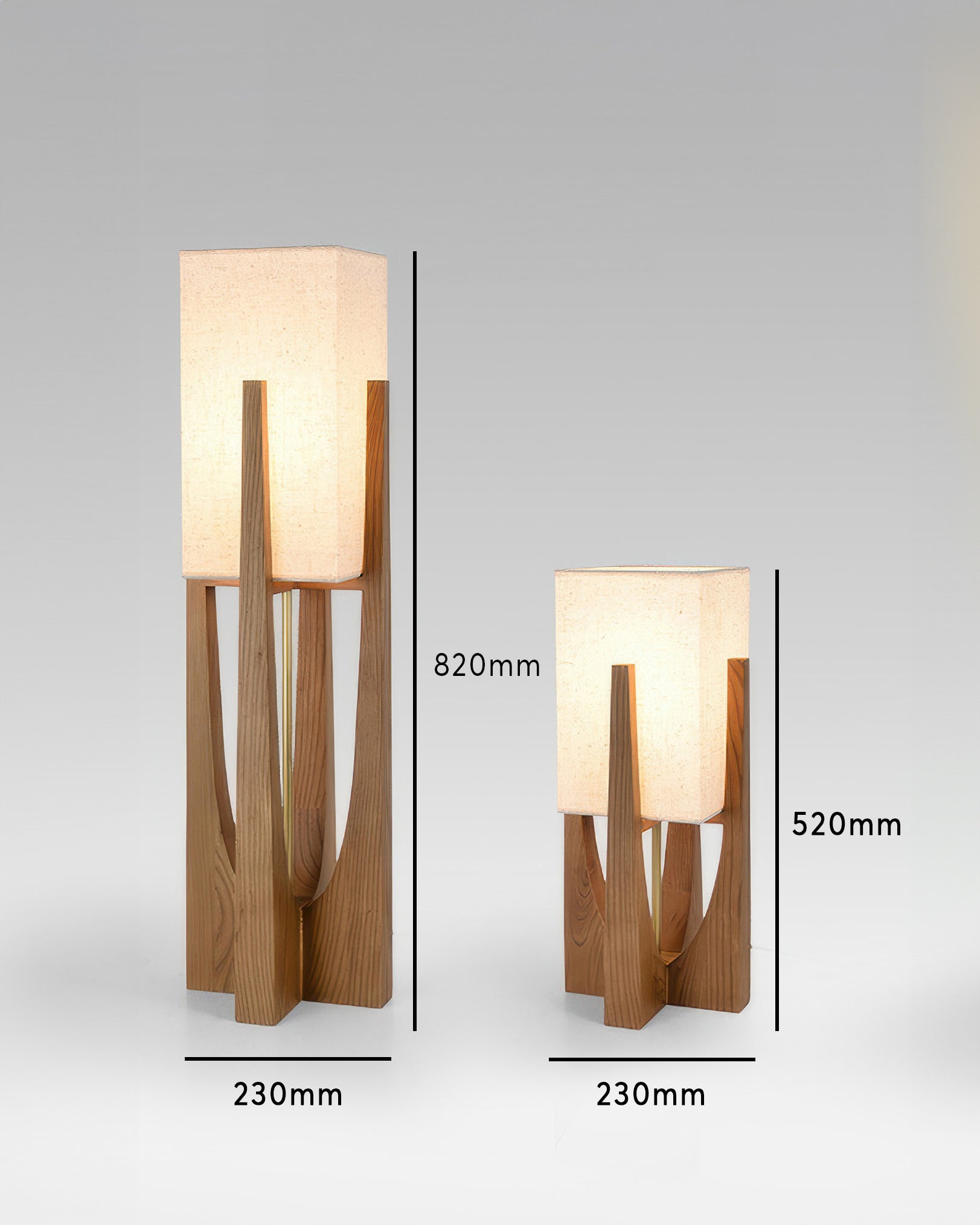 Lampada da Terra Kairoa in Noce con Accenti in Ottone, Design Giapponese Minimalista