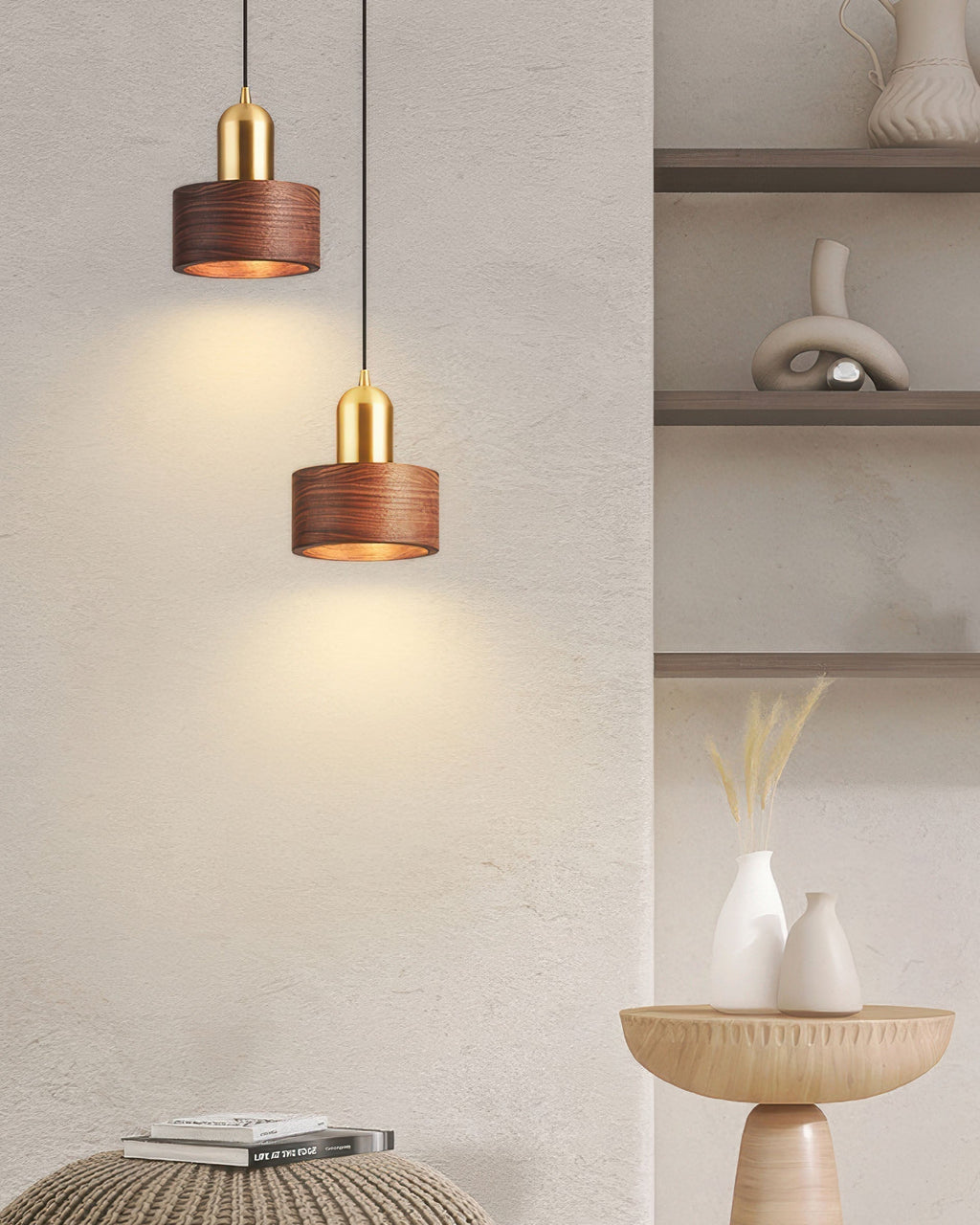 Lámpara Colgante Cilíndrica Keiko Inspirada en Japón, Luminaria Minimalista de Techo