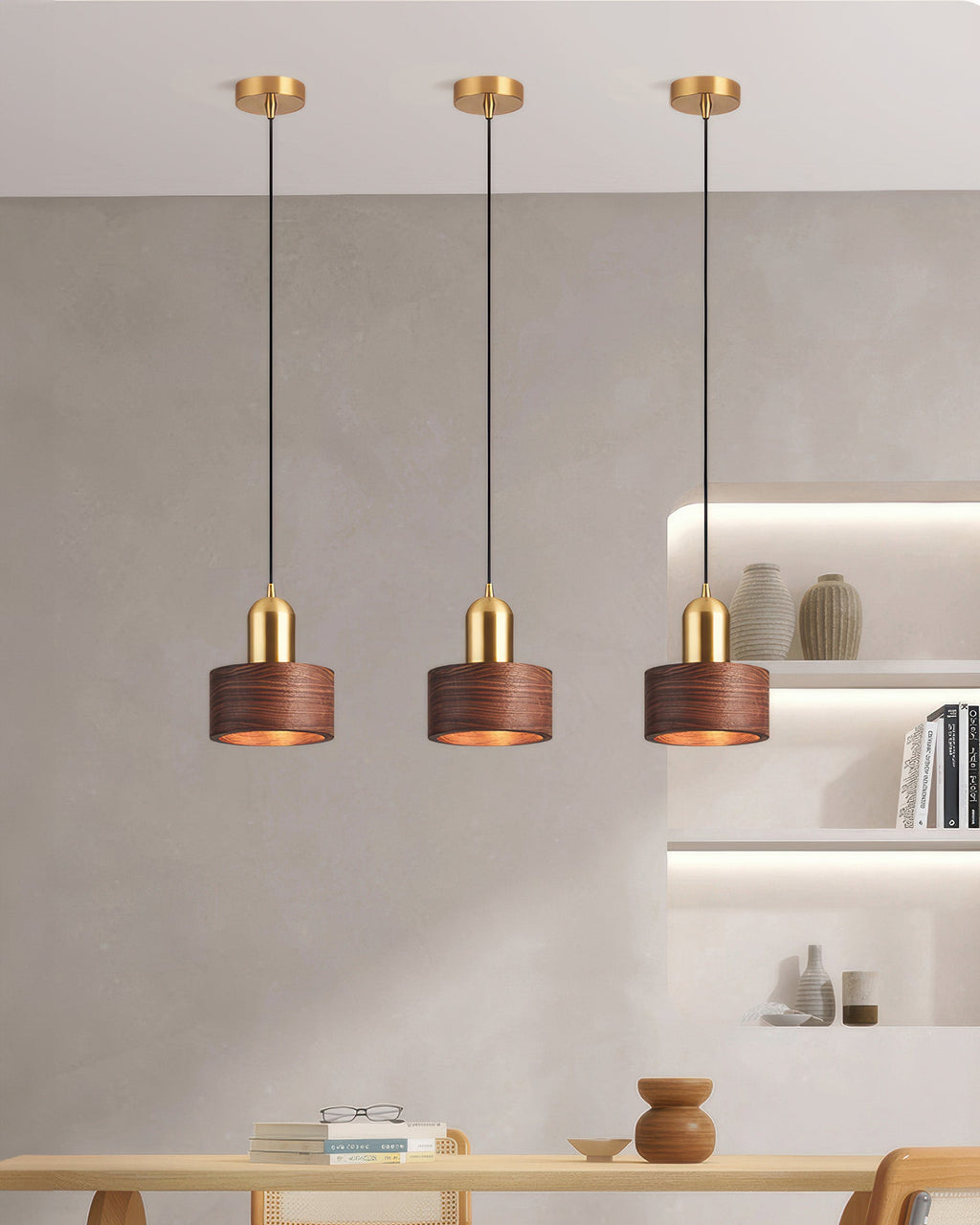 Lámpara Colgante Cilíndrica Keiko Inspirada en Japón, Luminaria Minimalista de Techo