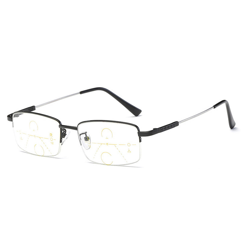 Titanium Reading Glasses With Progressive Lenses And Adaptive Tint