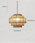 VerraWeave met de hand geweven rotan kroonluchter met henneptouw accenten