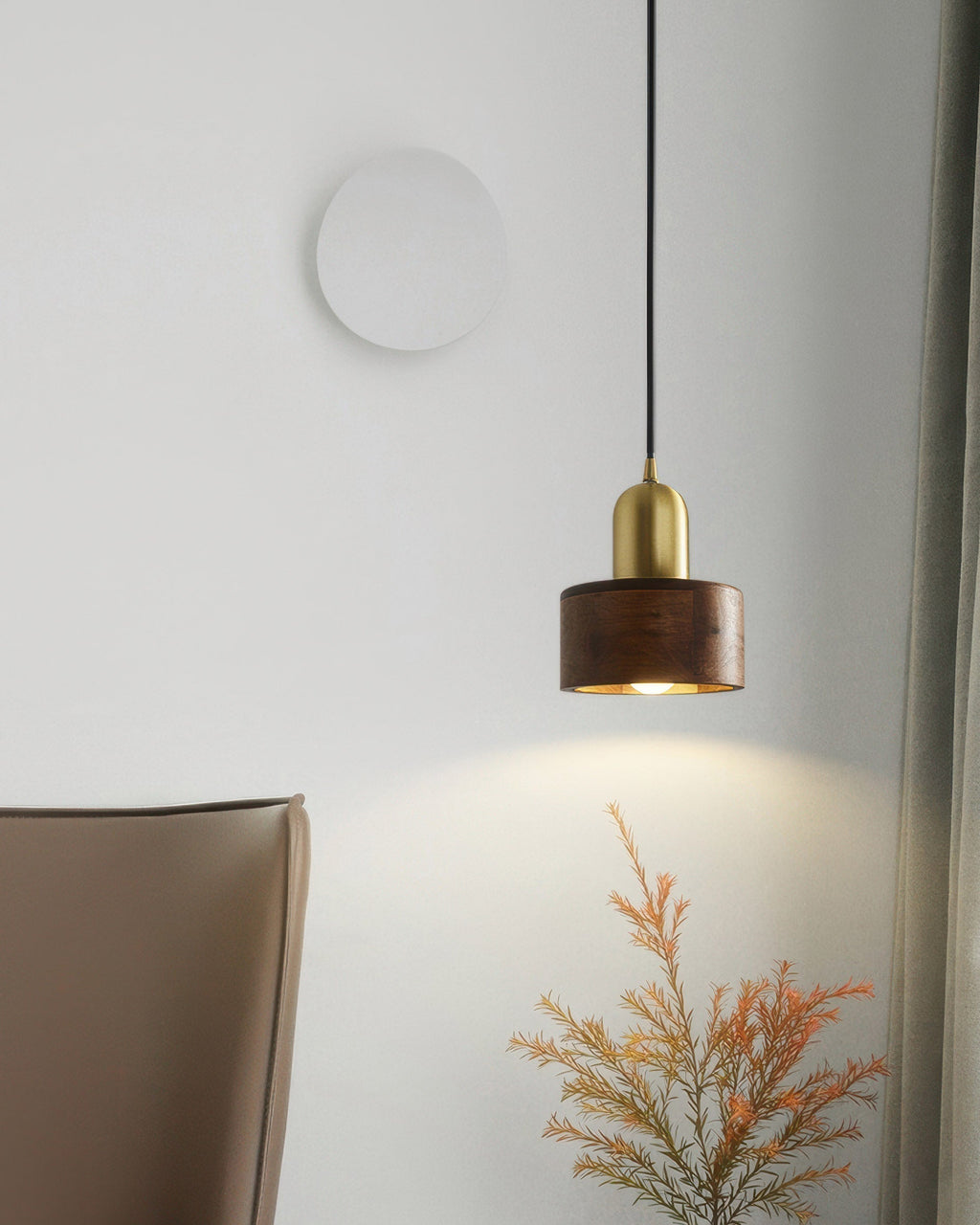 Lámpara Colgante Cilíndrica Keiko Inspirada en Japón, Luminaria Minimalista de Techo