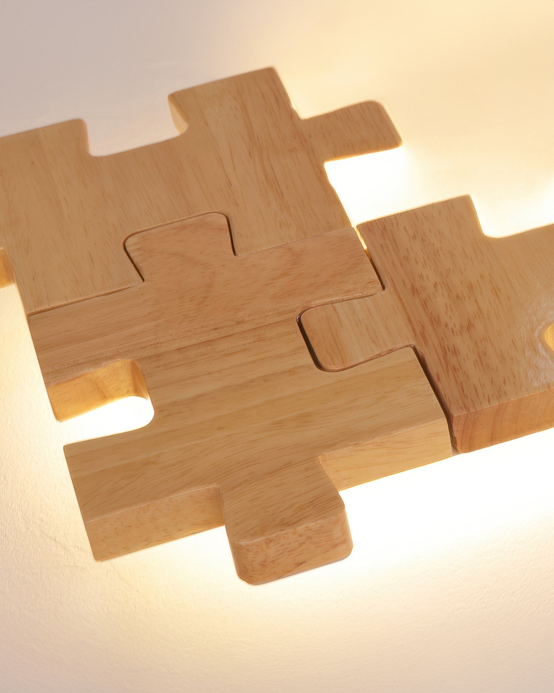 Aplique de pared LED NovaPuzzle de rompecabezas de madera en estilo minimalista nórdico