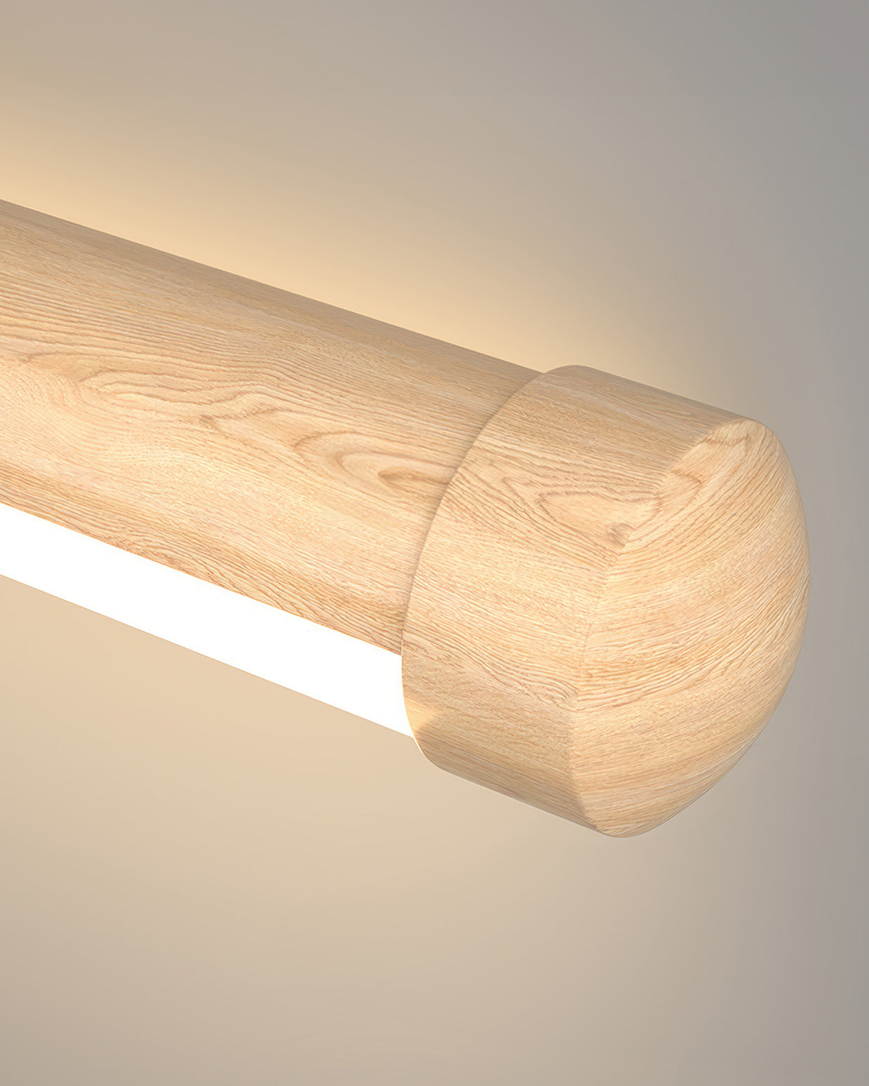 Applique murale SylvaArc en bois avec tube lumineux doux pour arrière-plans TV